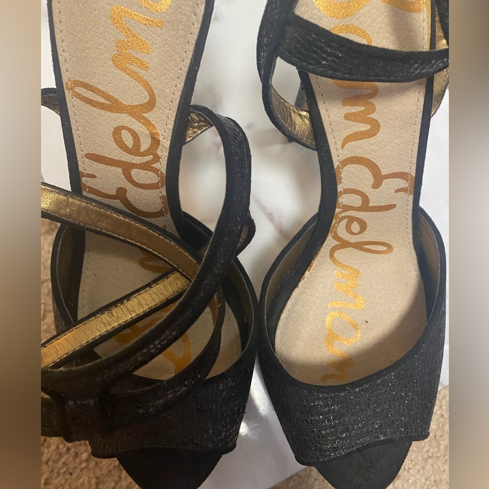 Sam Edelman black sparkly sandals, size 7.5